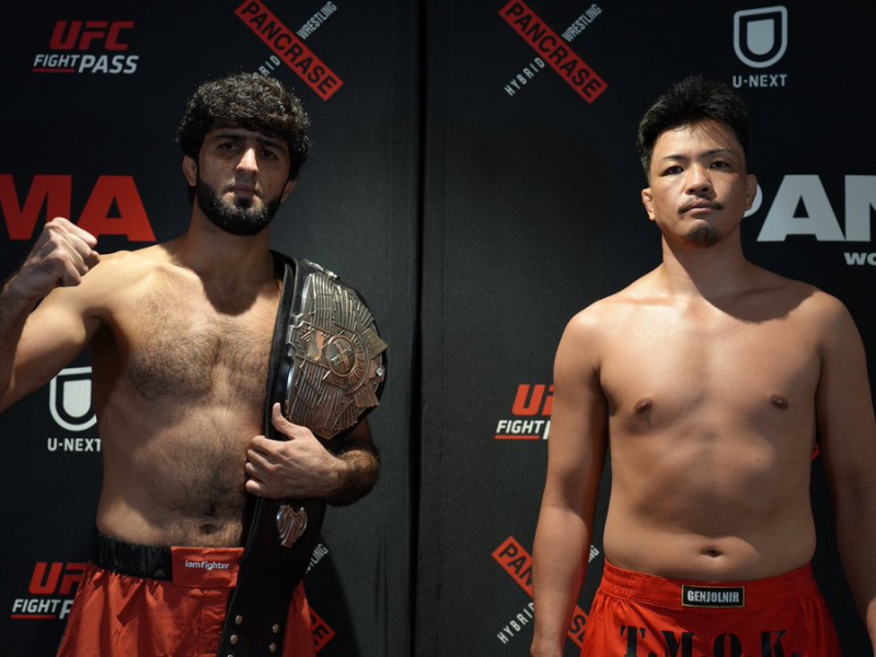 【PANCRASE】無敗＆全フィニッシュ王者サルドロフ、計量パス！挑戦者・林源平「思いっきりぶっ飛ばす」