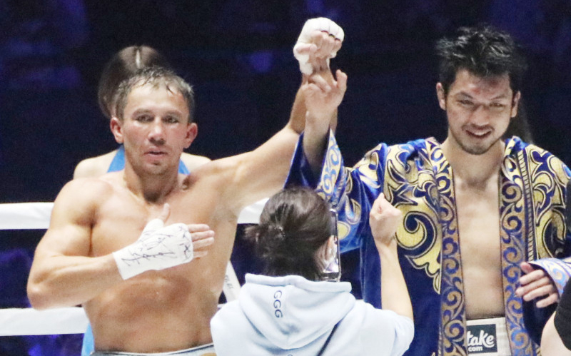激闘から4年半!村田諒太、ゴロフキンと胸アツ再会!ゴロフキンは坊主頭で少しふっくら