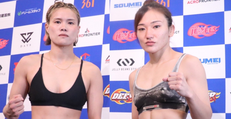 【DEEP JEWELS】彩綺が黒水着で計量パス、リベンジ狙う竹林エルは割れた腹筋