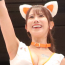 ”レースクイーン日本一”名取くるみ、猫耳＆ミニ衣装、豊かな胸をラウンドガールで魅せる！